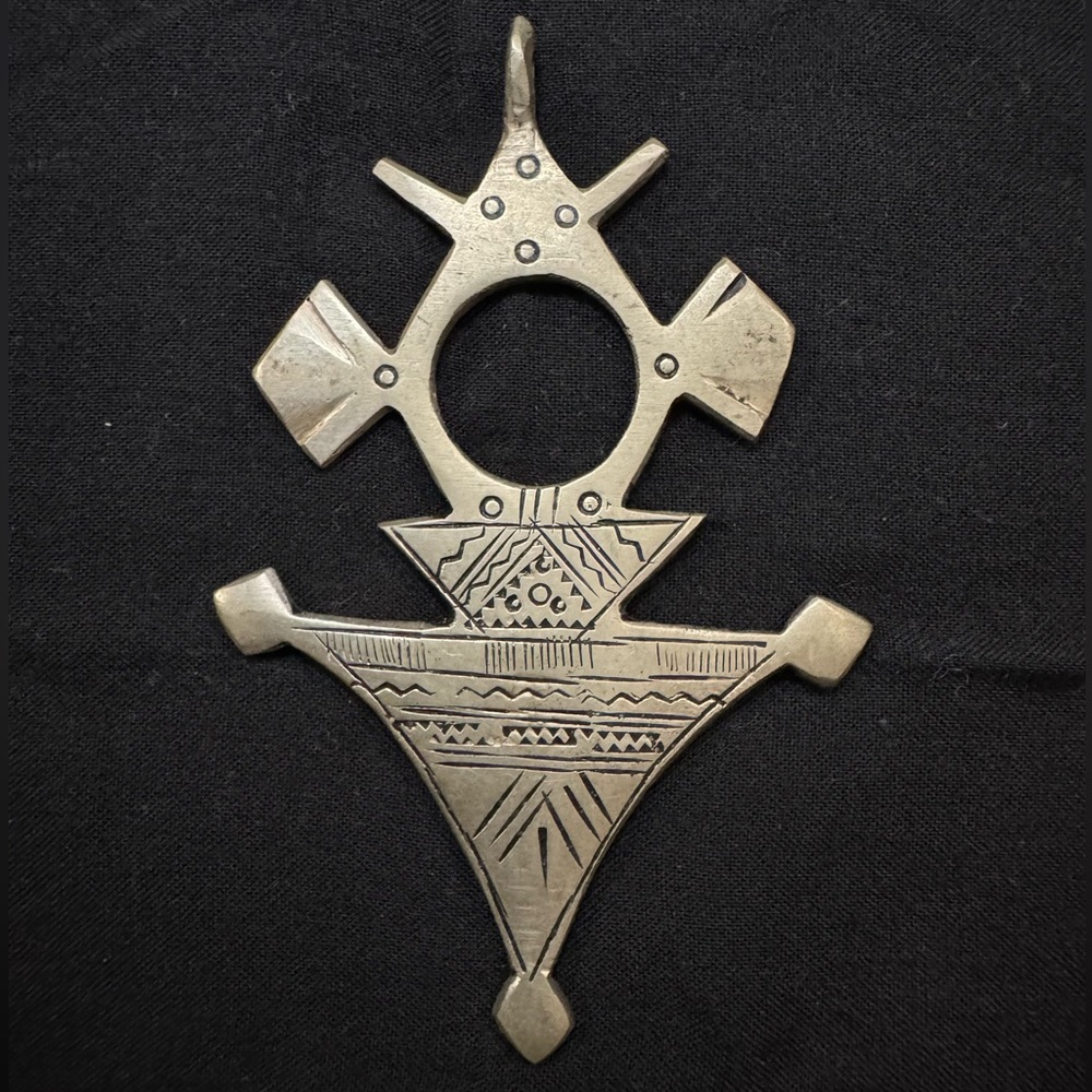 HANDMADE TUAREG MOROCCAN AFRICAN TRIBAL PENDANT 4” RARE!